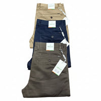 Pack Of Three Khaki Trousers Cream, Blue & Armygreen.
