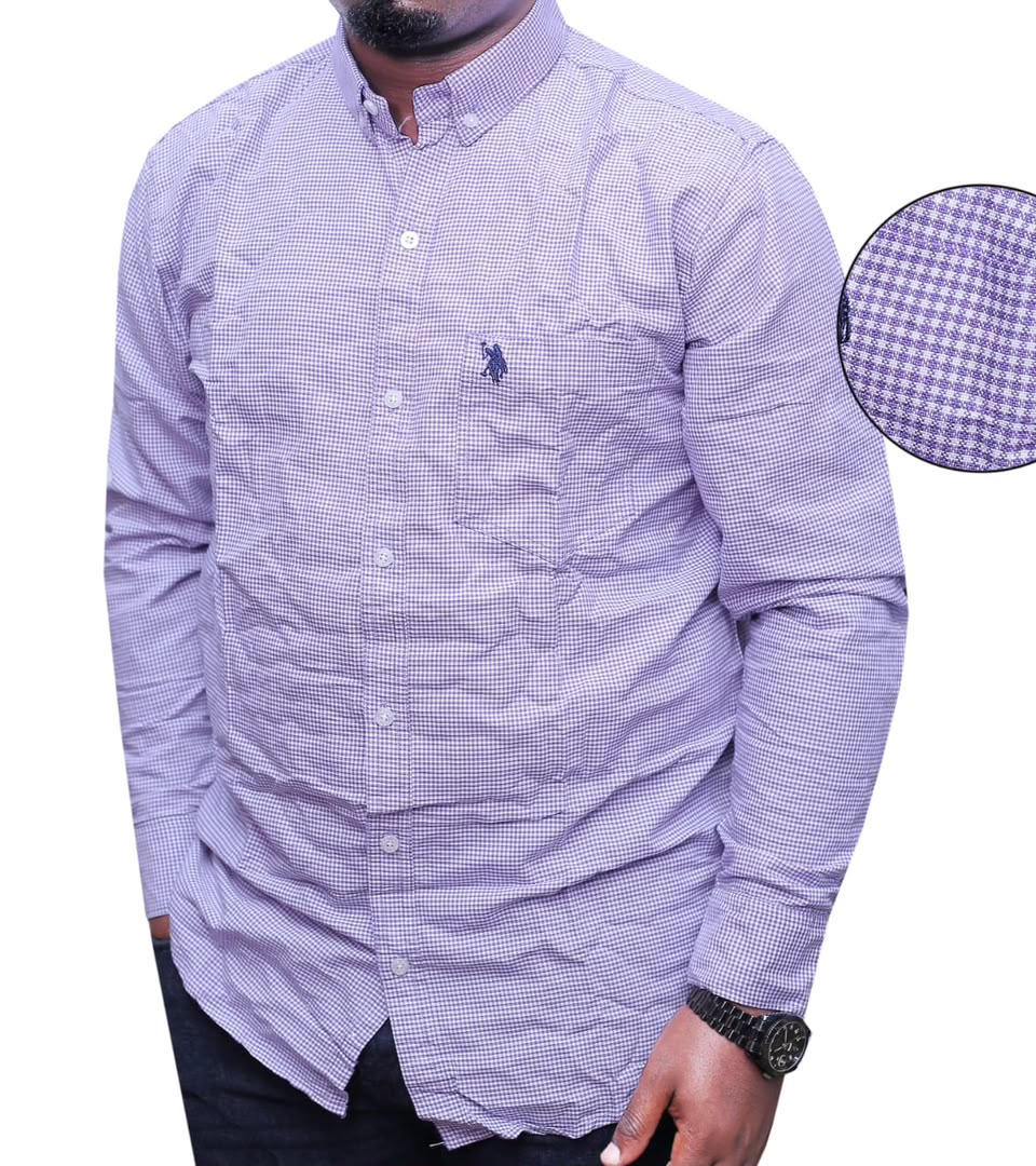 Cotton Longsleeve Pattern Shirt - Purple