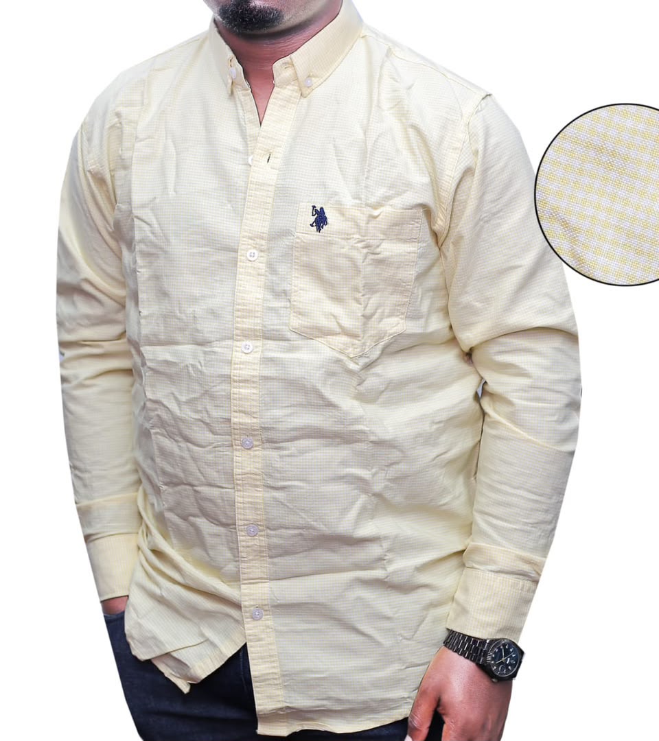 Cotton Longsleeve Pattern Shirt - Cream