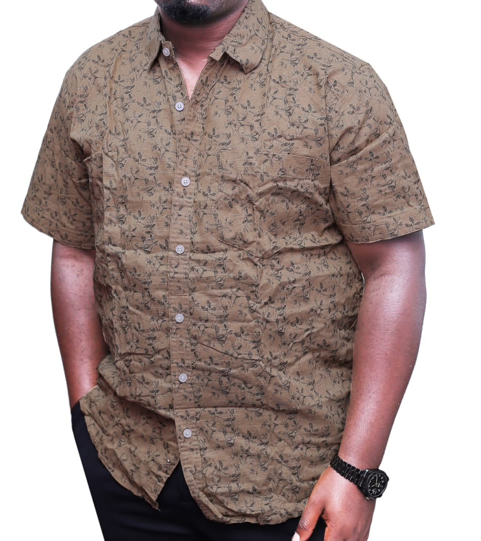 Quality Shortsleeve Floral Shirt - Brown
