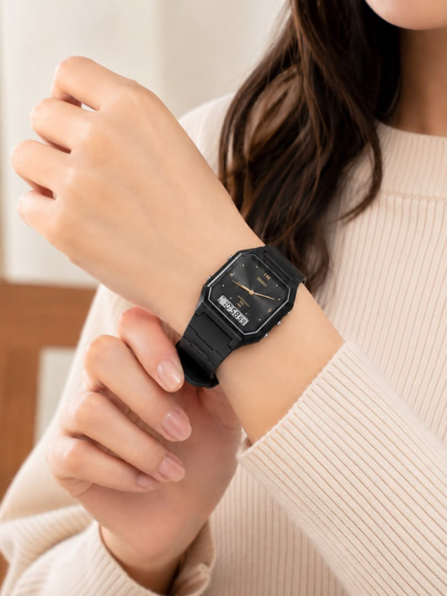 Elegant Dual-function Ladies Watch - Black