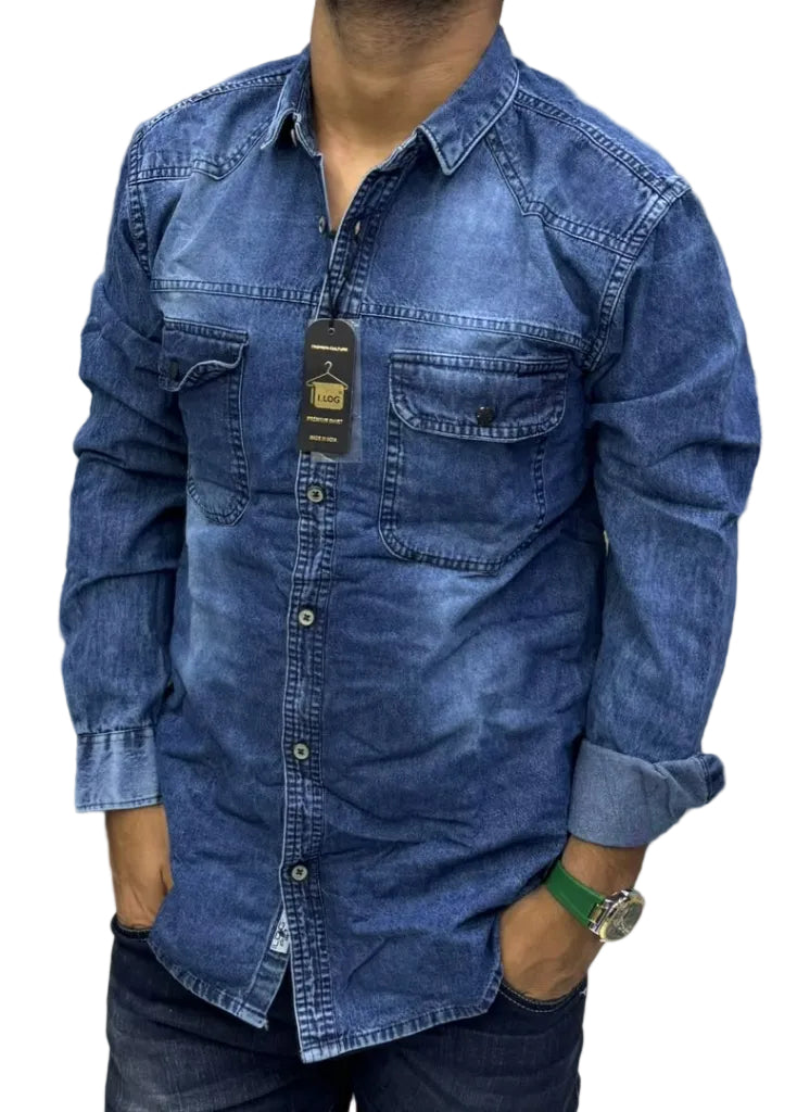 Denim Jean Shirt - Blue