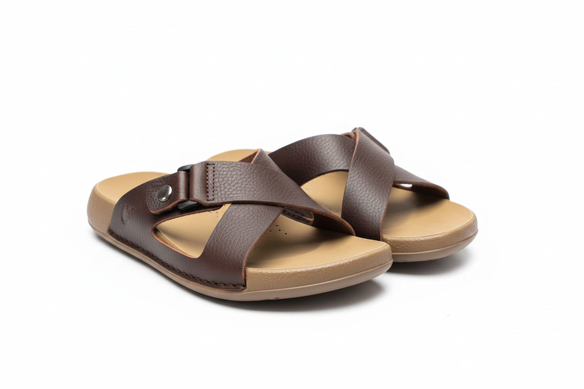 Premium Quality Leather Sandal-Coffee Brown