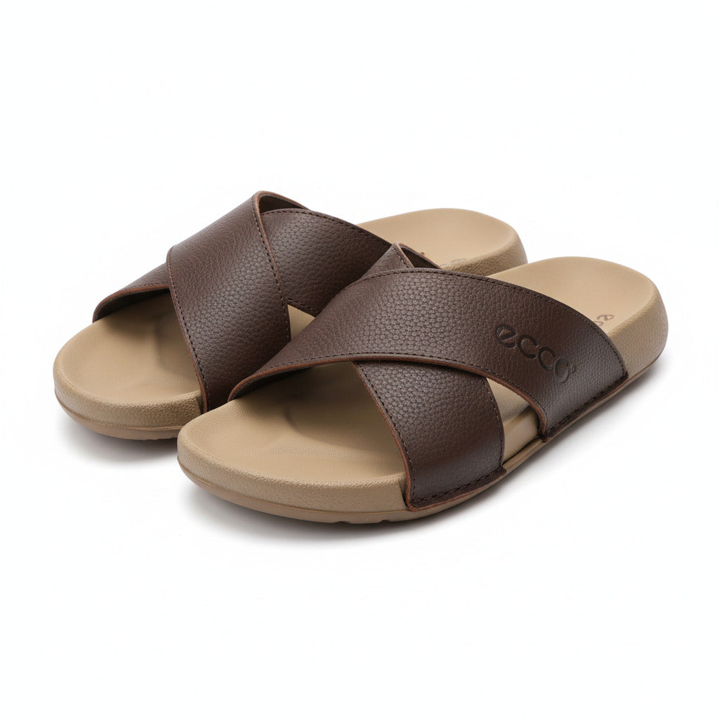 Durable And Quality Leather Sandal-Coffee Brown