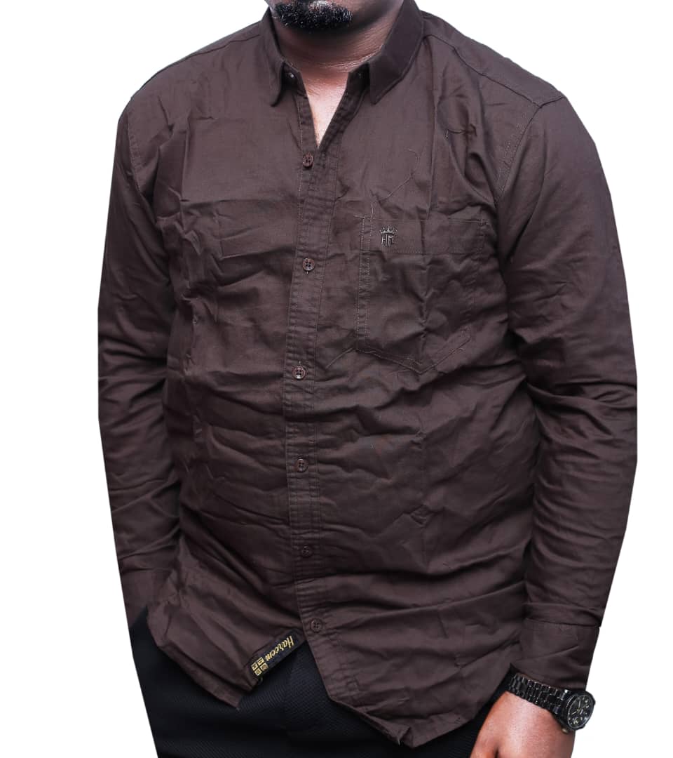 Premium Quality LongSleeved Cotton Shirt-Light Gray