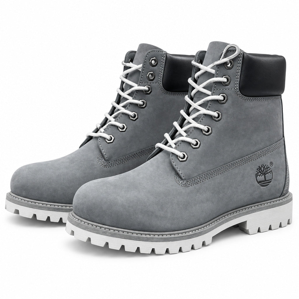 Durable And Classic Timberland Leather Boot-Gray