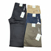 Pack Of Three Khaki Trousers Cream, Blue & Armygreen.
