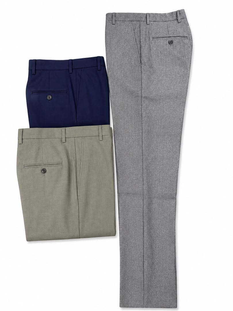 3 Pieces of Quality Gentle Trouser - Olivegreen, Navyblue & Grey