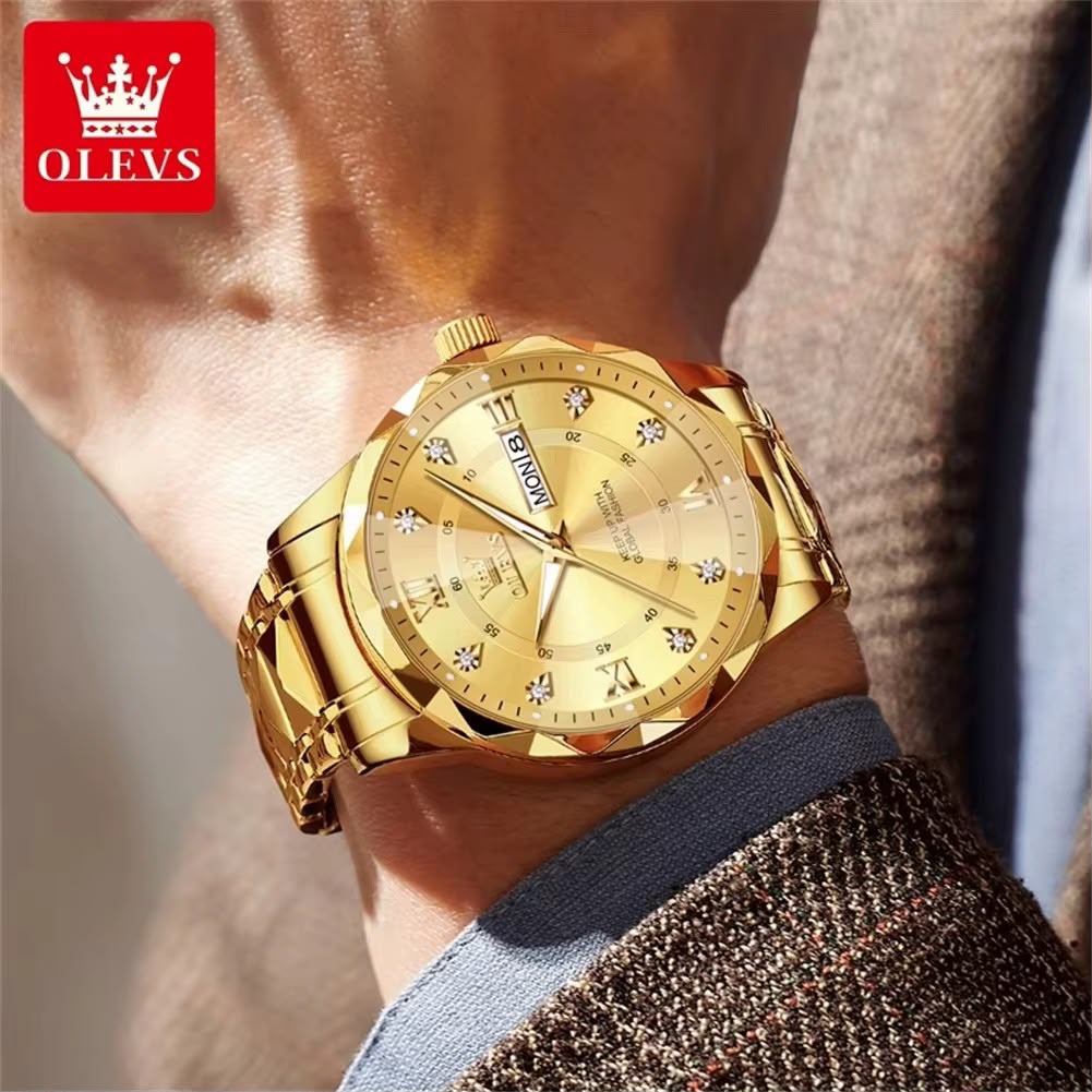 Premium Quality Stylist Wrist Watch -Gold