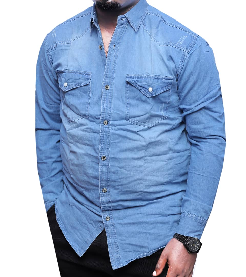 Quality Denim Long Sleeve  Shirt-Light Blue
