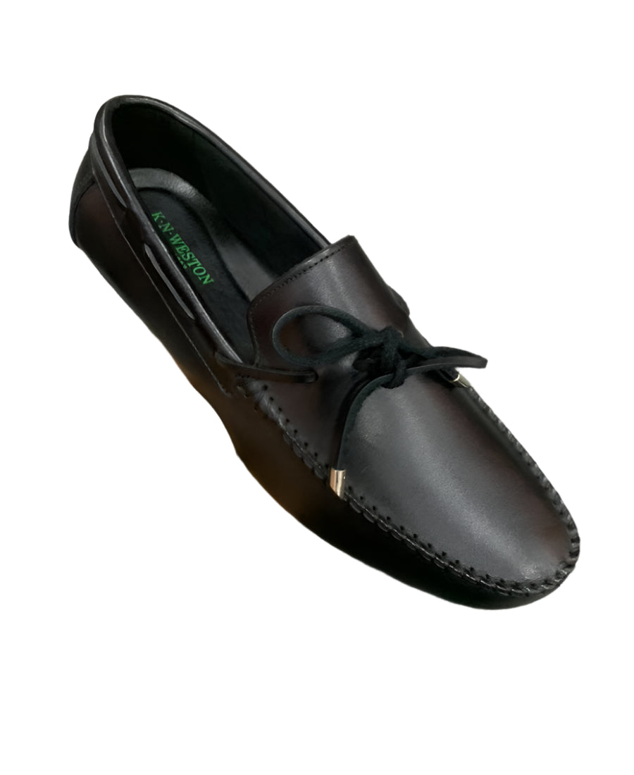 Modern Classic Moccasin Shoes-Black