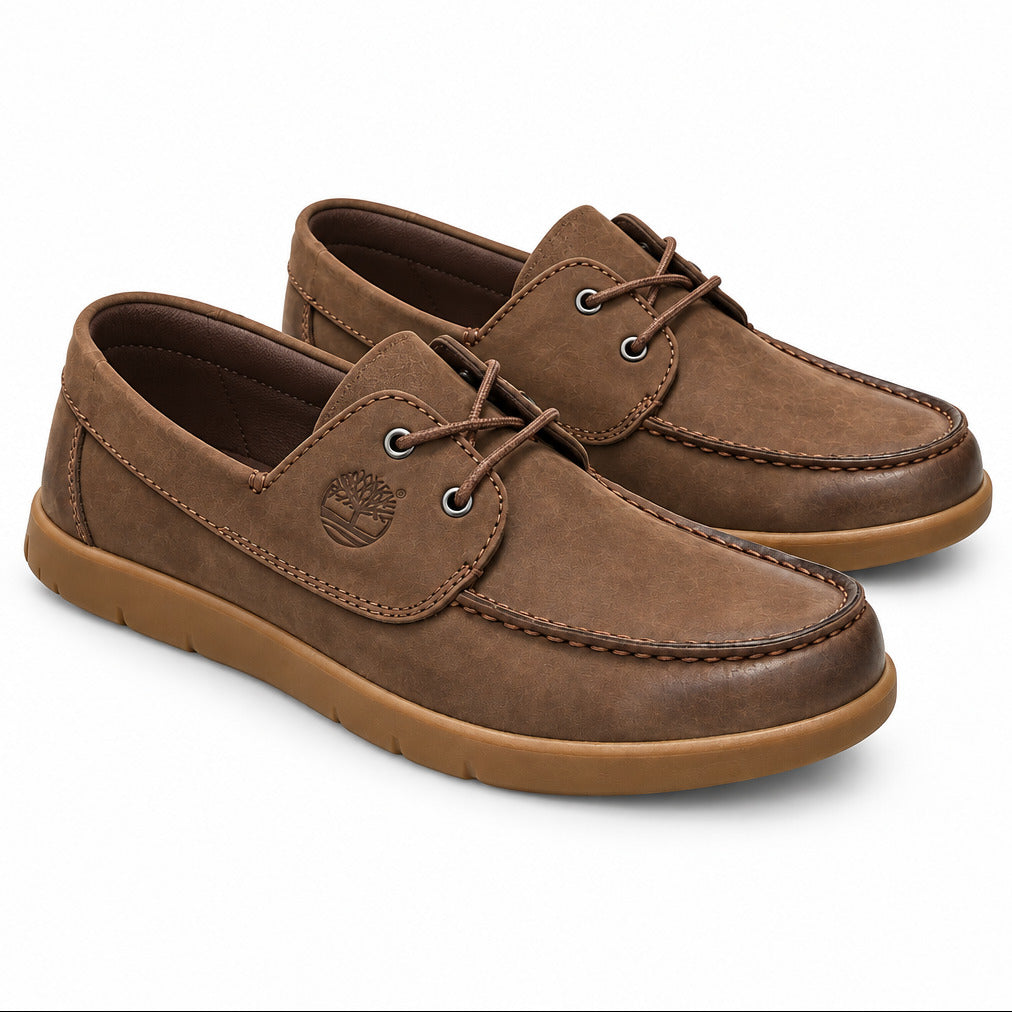 Quality Lace up Timberland Shoes-Coffee Brown