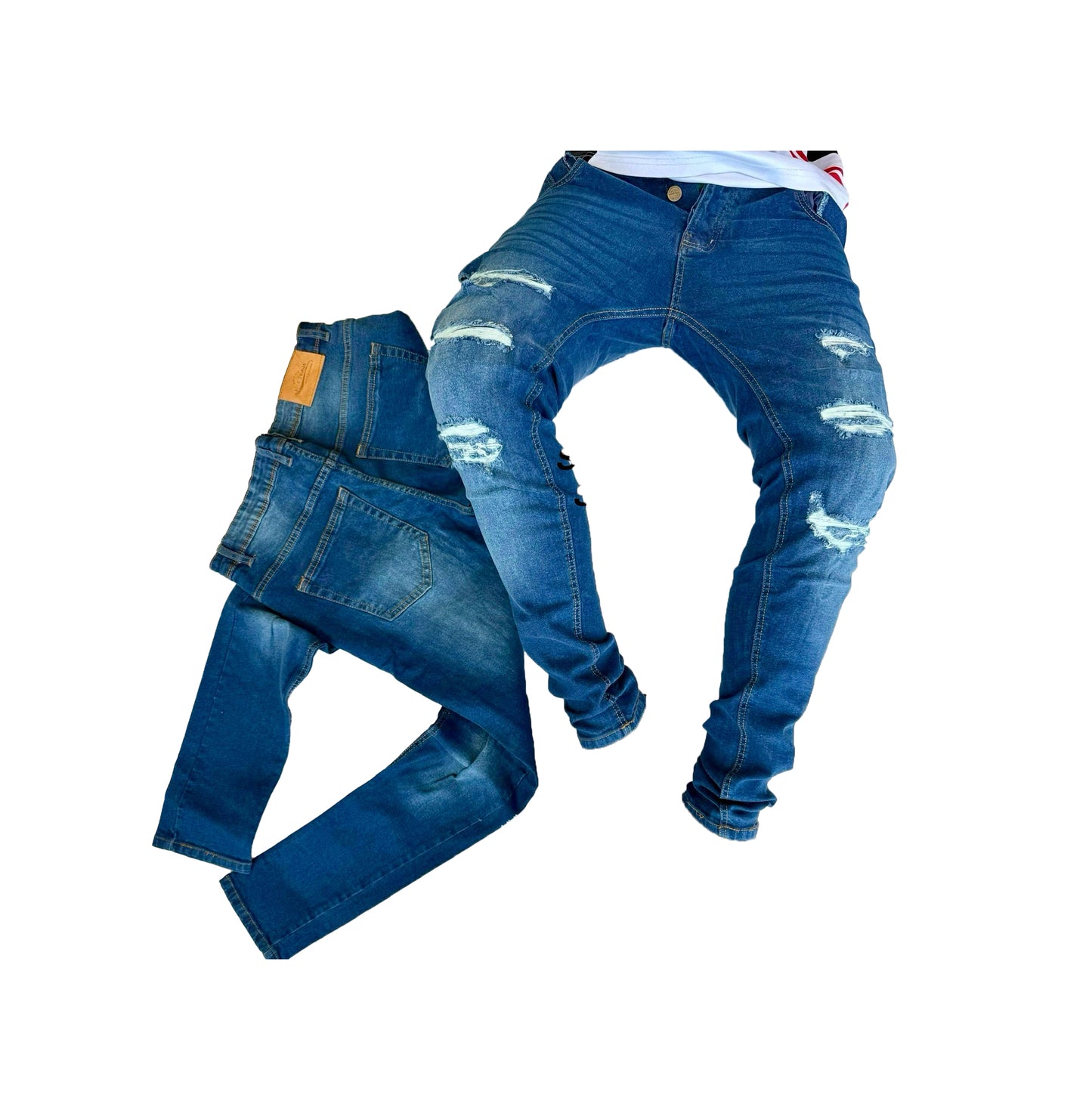 Men's Jean With Damage Designs.