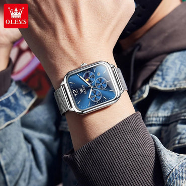 Unisex Digital OLEVS Watch-Silver.