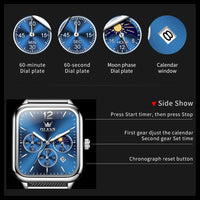 Unisex Digital OLEVS Watch-Silver.