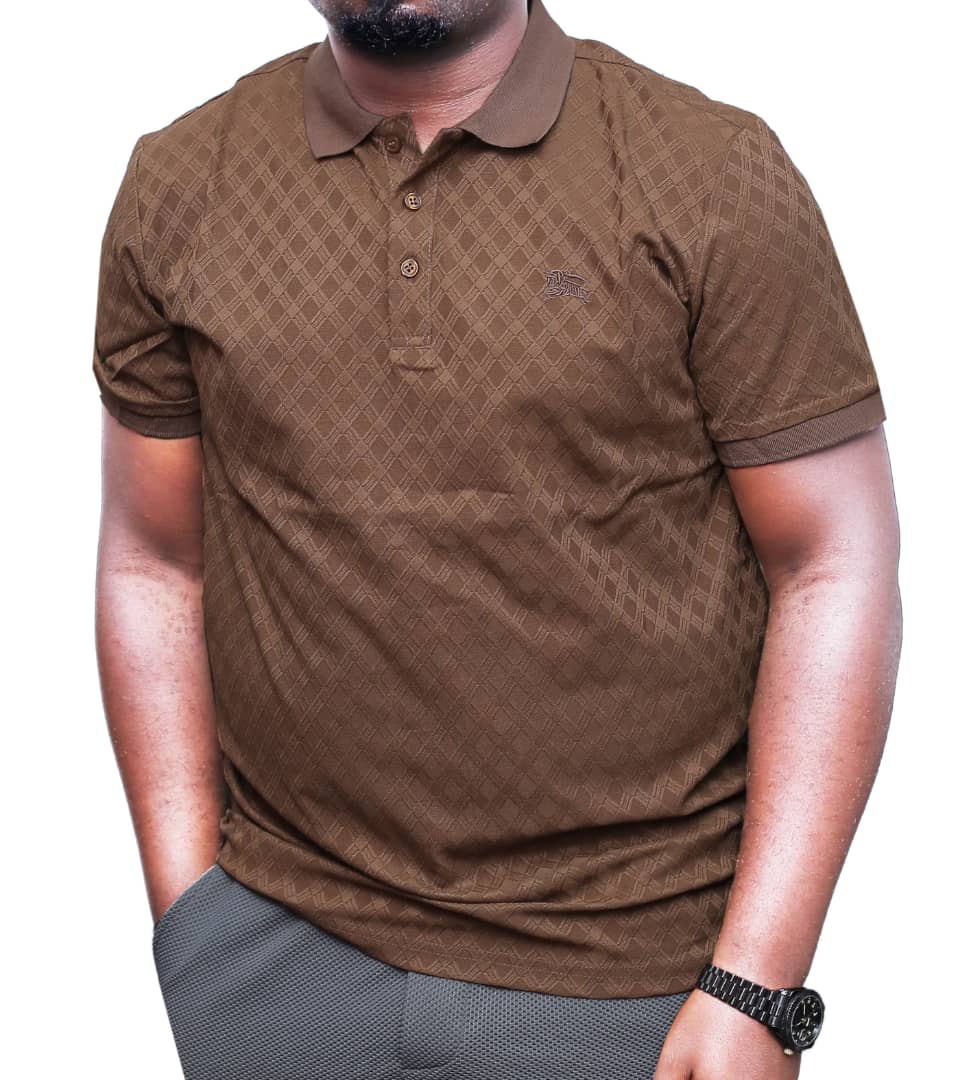 Quality & Classic Cotton Collar T-Shirt-Coffee Brown