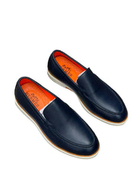 Slipon Leather Shoes-Navy Blue