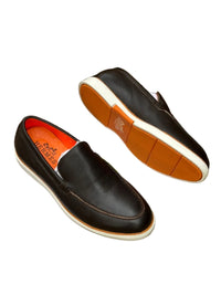 Slipon Leather Shoes-Coffee Borwn