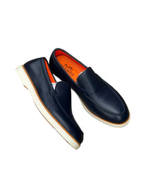 Slipon Leather Shoes-Navy Blue