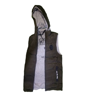 Armless Unisex Jacket-Army Green