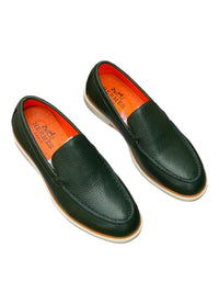 Slipon Leather Shoes-Green