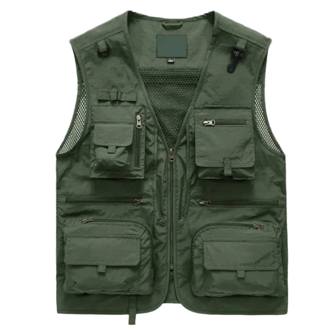 Armless Tactical Jacket-Green.