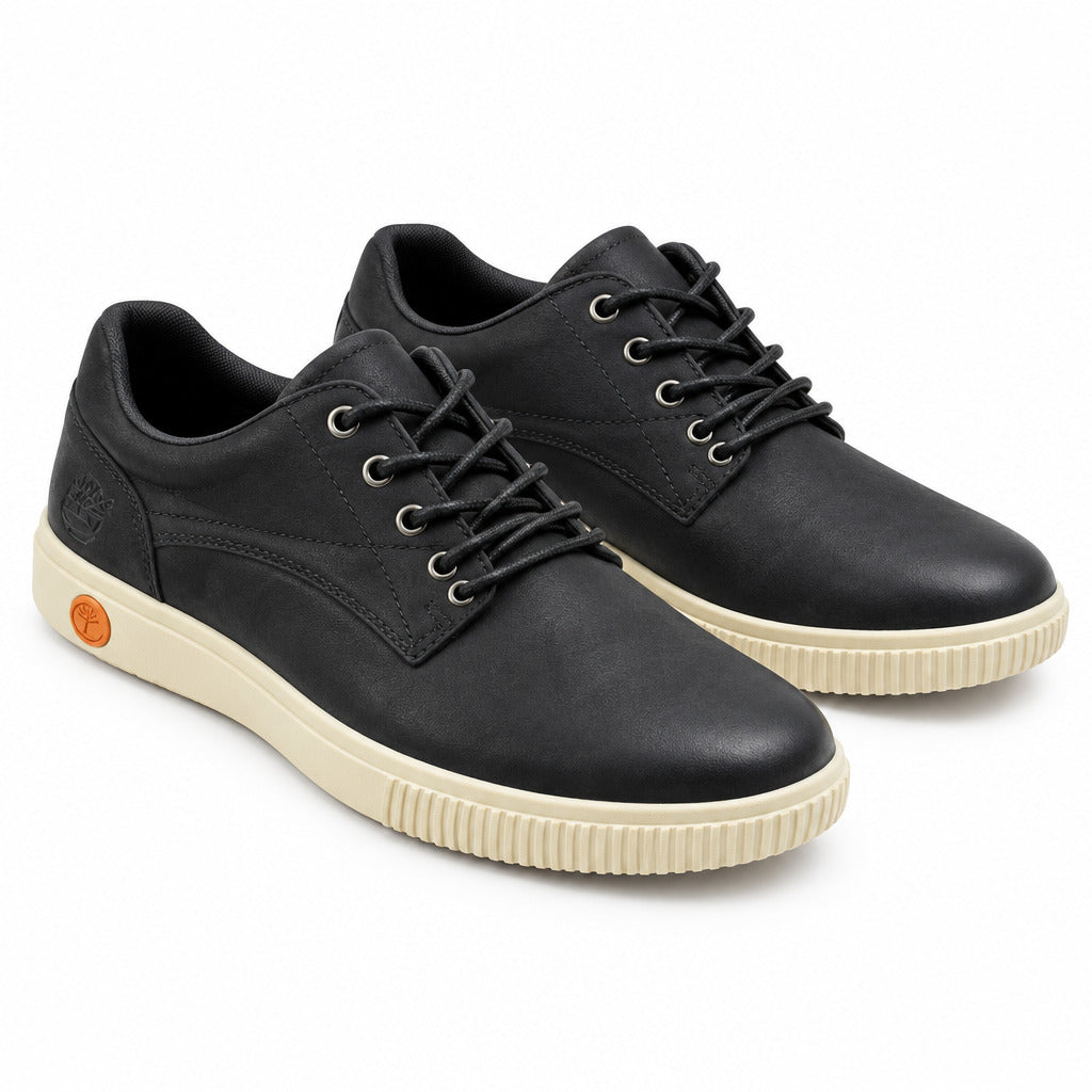 Durable And Classic Lace Up Timberland Leather Shoes-Black