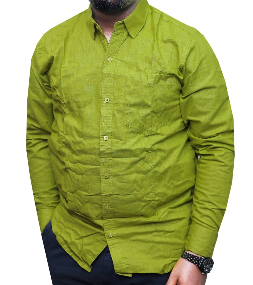 Classic And Durable Long Sleeve Linen Shirt-Light Green