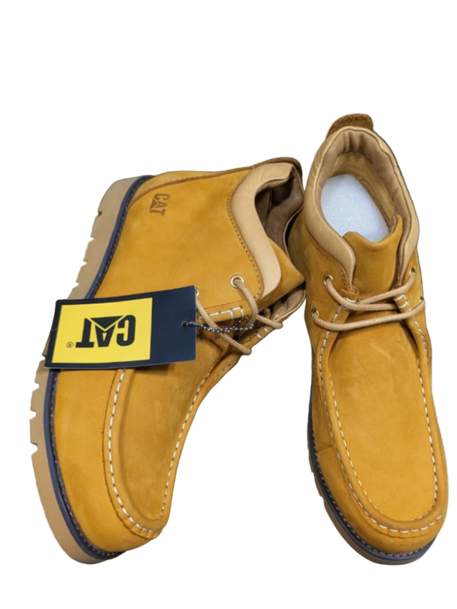 CAT Leather Shoes-Yellow