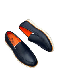Slipon Leather Shoes-Navy Blue