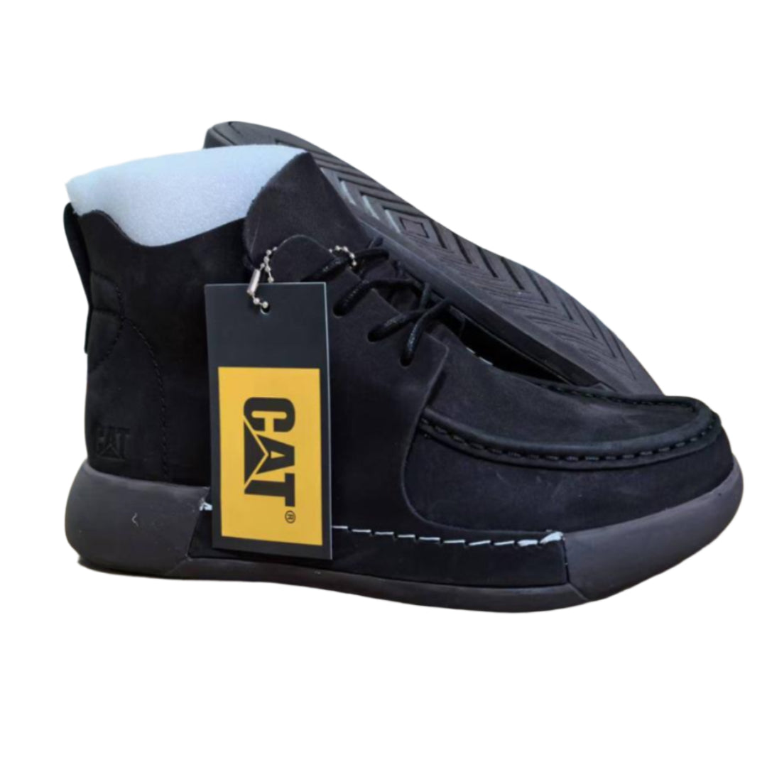 Casual Leather Sued Shoes-Black