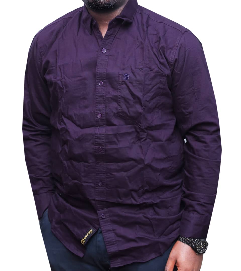 Quality And Durable LongSleeved Cotton Shirt-Purple