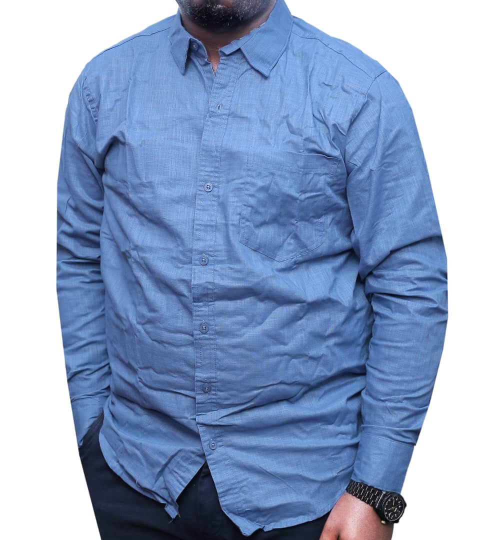Premium Long Sleeve Linen Shirt-Light Blue