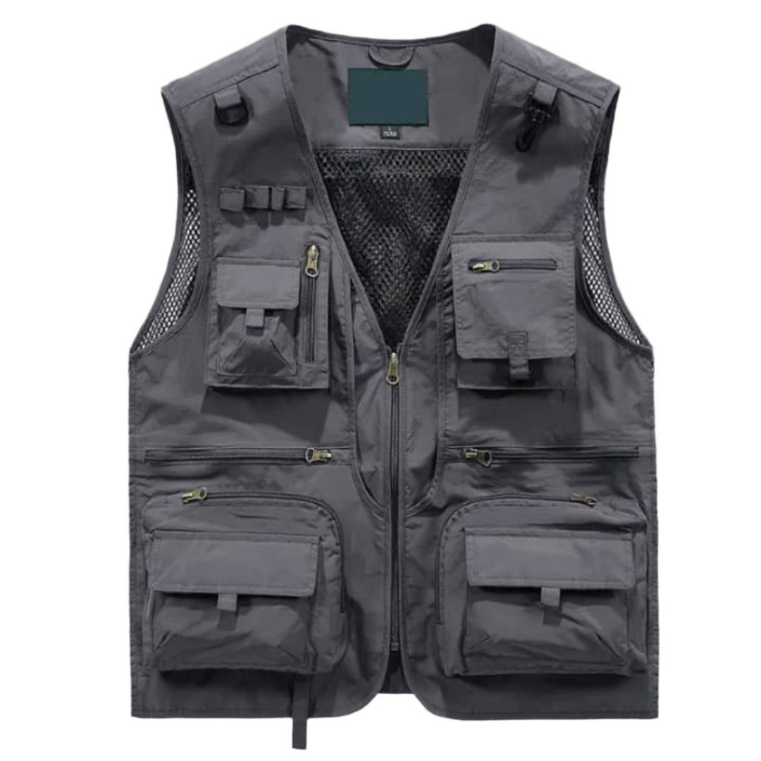 Armless Tactical Jacket-Grey