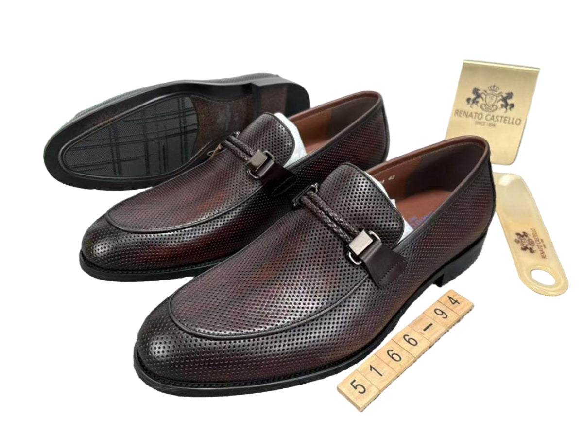 Slipon Gentle Leather Shoes - Coffee Brown