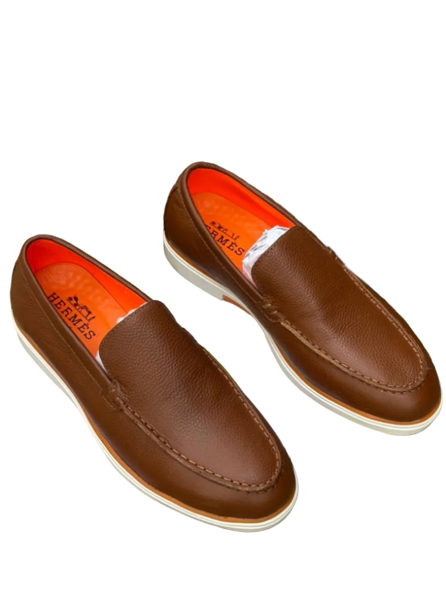 Slipon Leather Shoes - Brown
